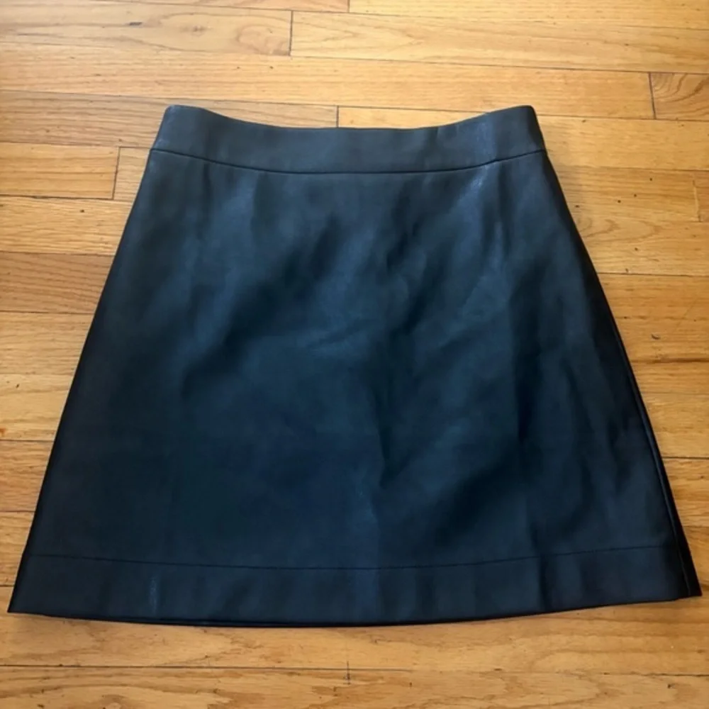 J.Crew Black Leather Mini Skirt Size 4